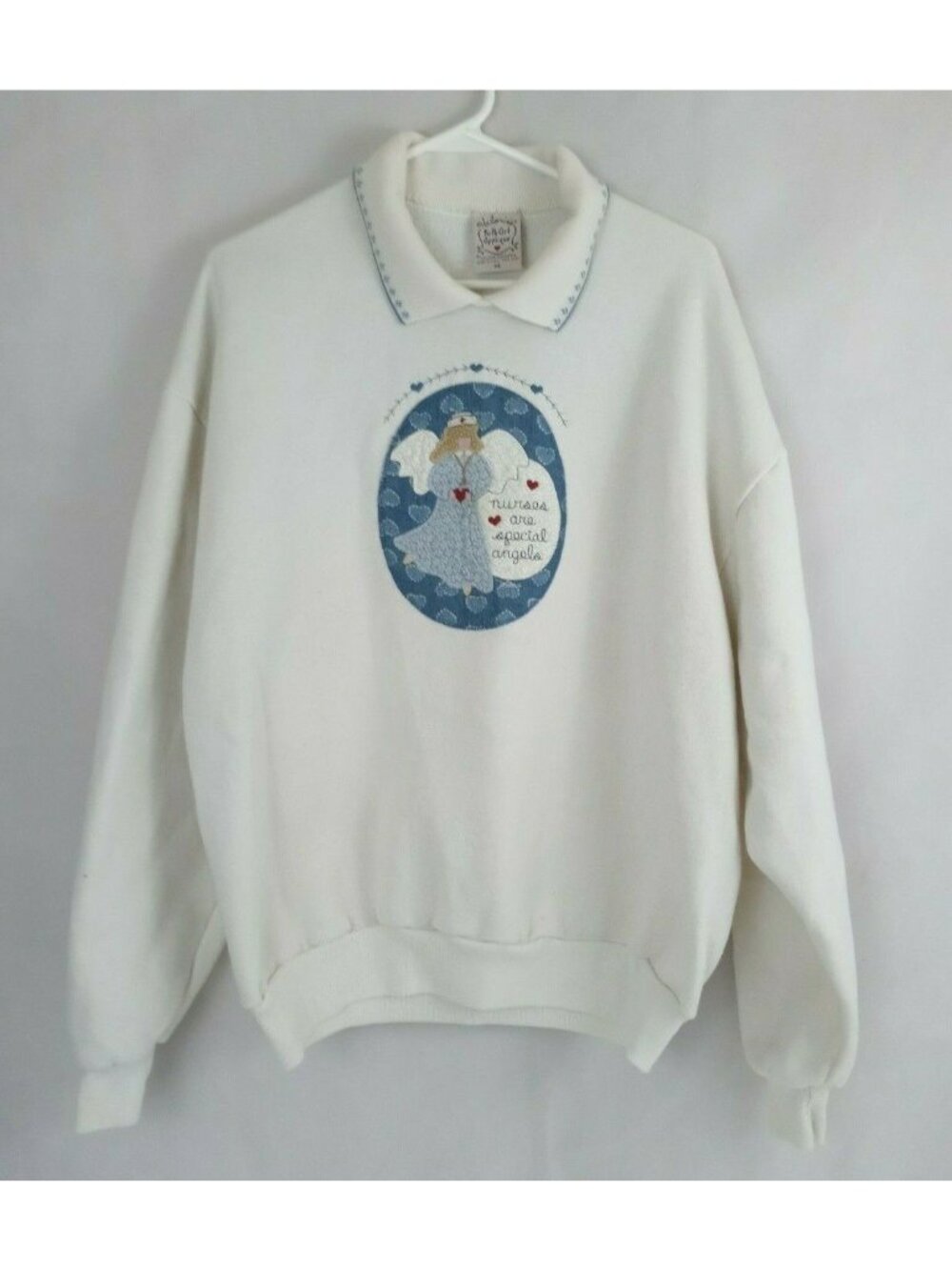 Valorie's Folk Art Applique "Nurses Are Special Angels"  Sweatshirt Size XL